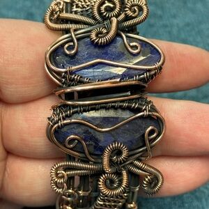SOLD Sapphire and Copper Cuff Bracelet